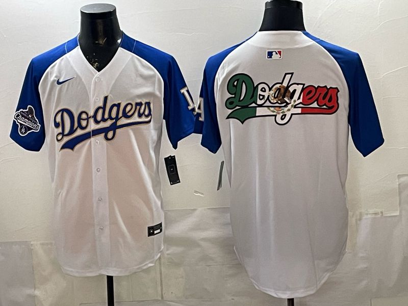 2026 Men Nike Los Angeles Dodgers Blank White blue Game MLB Jersey 005->los angeles dodgers->MLB Jersey